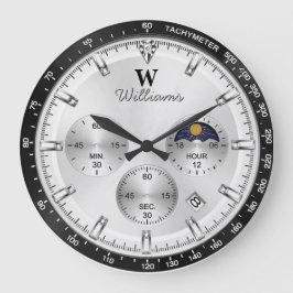 Silver Racing Dial Luxury Chronograph Grote Klok