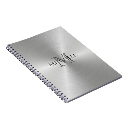 Silver Radial Metallic Monogram Notitieboek (Rechterzijde)