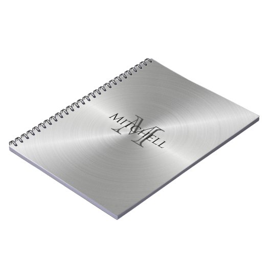 Silver Radial Metallic Monogram Notitieboek (Linkerzijde)