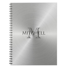 Silver Radial Metallic Monogram Notitieboek