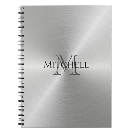 Silver Radial Metallic Monogram Notitieboek (Voorkant)
