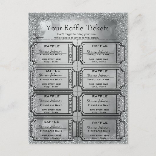Silver Raffle Tickets Briefkaart (Voorkant)
