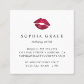 Silver Rain Makeup Artiest Lips Vierkante Visitekaartje (Achterkant)