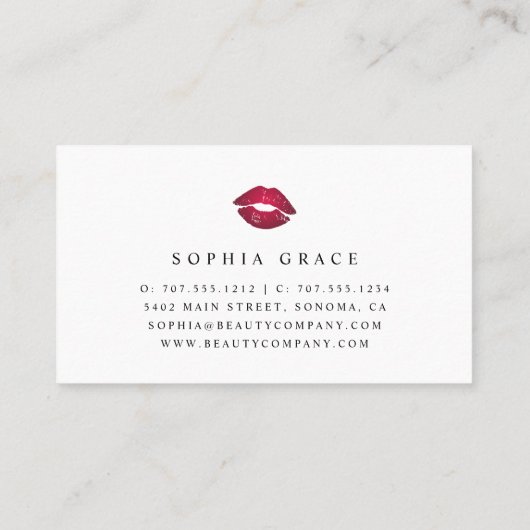 Silver Rain Makeup Artiest Lips Visitekaartje (Achterkant)
