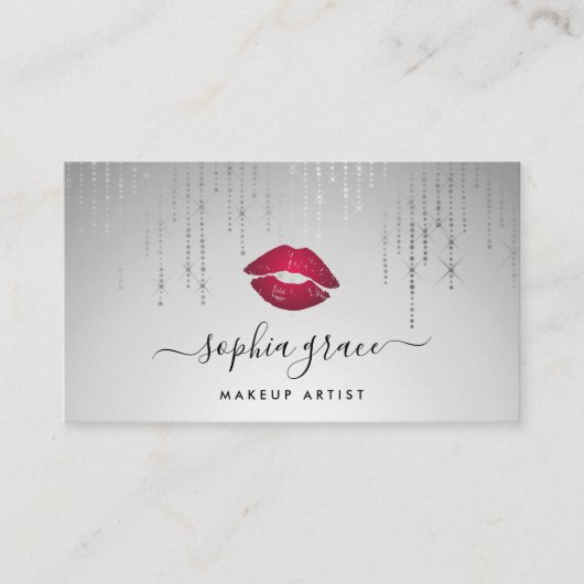 Silver Rain Makeup Artiest Lips Visitekaartje (Voorkant)