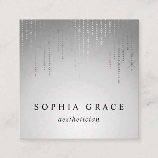 Silver Rain Vierkante Visitekaartje (Voorkant)