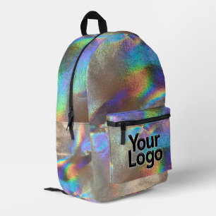 Silver Rainbow Holograph Glam Professional Logo Bedrukte Rugzak