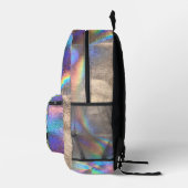 Silver Rainbow Holograph Glam Professional Logo Bedrukte Rugzak (Rechts)