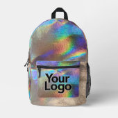 Silver Rainbow Holograph Glam Professional Logo Bedrukte Rugzak (Voorkant)