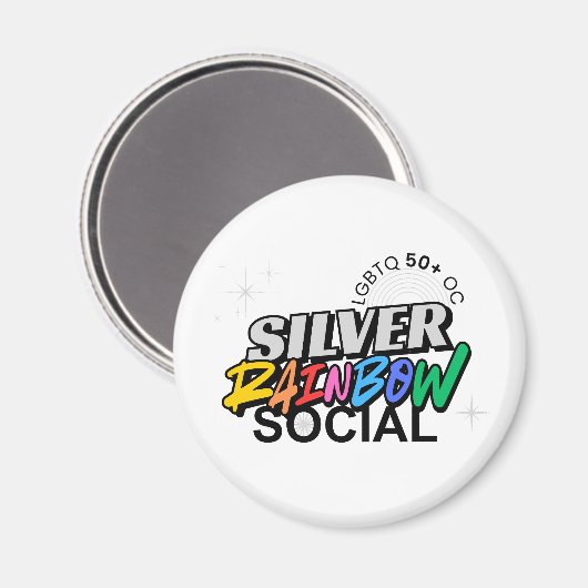 Silver Rainbow Keychain Magneet (Voorkant / Achterkant)