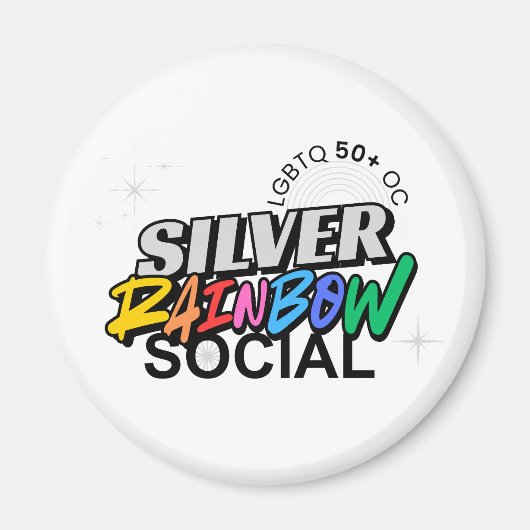 Silver Rainbow Keychain Magneet (Voorkant)