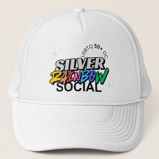Silver Rainbow Social Baseball Hat Trucker Pet (Voorkant)