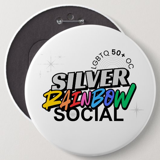 Silver Rainbow Social Button (Voorkant /achterkant)