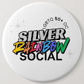 Silver Rainbow Social Button (Voorkant)