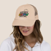 Silver Rainbow Social Trucker Hat Trucker Pet (In situ)