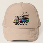 Silver Rainbow Social Trucker Hat Trucker Pet (Voorkant)