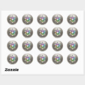 Silver Rainbow Star van David Envelope Seal Ronde Sticker (Vel)