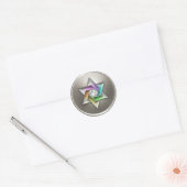 Silver Rainbow Star van David Envelope Seal Ronde Sticker (Envelop)