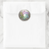 Silver Rainbow Star van David Envelope Seal Ronde Sticker (Tas)