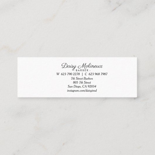  Silver Razor Mini Visitekaartje (Achterkant)