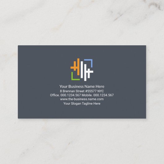 Silver Re-bar Lines Concrete kolomtechniek Visitekaartje (Achterkant)