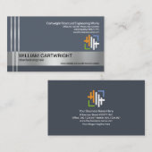 Silver Re-bar Lines Concrete kolomtechniek Visitekaartje (Voorkant / Achterkant)