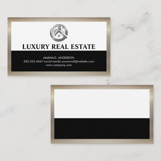 Silver Real Estate Logo | Grens Visitekaartje (Voorkant / Achterkant)