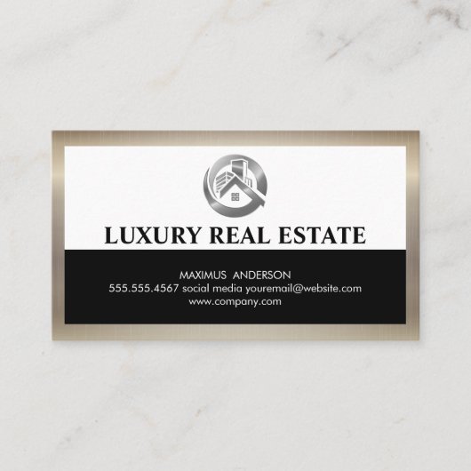 Silver Real Estate Logo | Grens Visitekaartje (Voorkant)