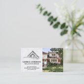 Silver Real Estate Logo | Residentiële voortuin Visitekaartje (Staand voorkant)