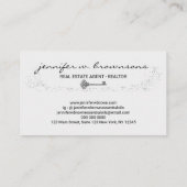 Silver Real Estate Retro Gold Key Visitekaartje (Achterkant)