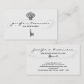 Silver Real Estate Retro Gold Key Visitekaartje (Voorkant / Achterkant)