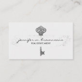 Silver Real Estate Retro Gold Key Visitekaartje (Voorkant)