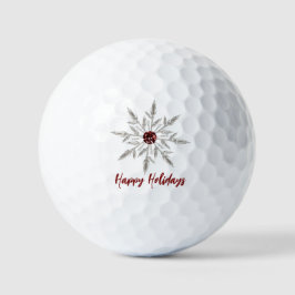 Silver Red Crystal Snowflake Prettige feestdagen Golfballen