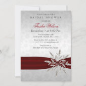 Silver Red Crystal Snowflakes Winter Vrijgezellenf Kaart (Voorkant)