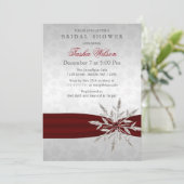 Silver Red Crystal Snowflakes Winter Vrijgezellenf Kaart (Staand voorkant)