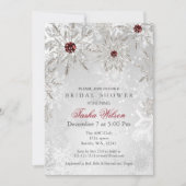 Silver Red Crystal Snowflakes Winter Vrijgezellenf Kaart (Voorkant)