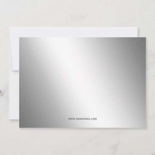 Silver Red Festive Corporate Bowling party Invite Kaart (Achterkant)