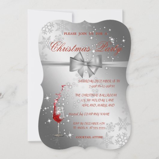 Silver Red Glass, kerst in bedrijven Kaart (Voorkant)