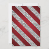 Silver Red Glitter Snowflake Xmas Holiday Kaart (Achterkant)