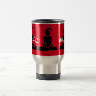 Silver & Red 'Java Yoga' Travel Mug Reisbeker