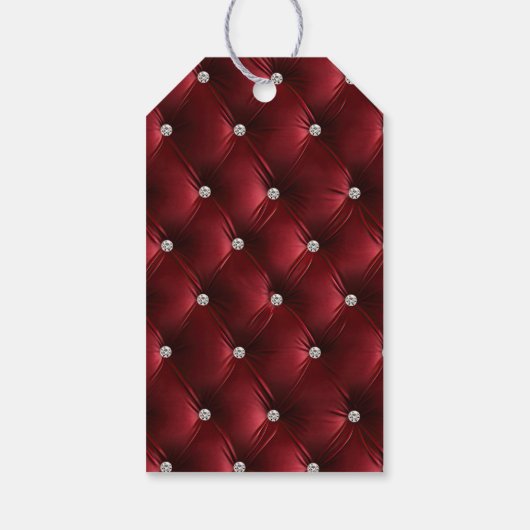 Silver Red Luxury faux Velvet Christmas Cadeaulabel (Achterkant)