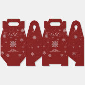 Silver Red Magical Winter Snowflake Baby Shower  Bedankdoosjes (Ongevouwen)