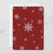 Silver Red Magical Winter Snowflake Baby Shower  Kaart (Achterkant)