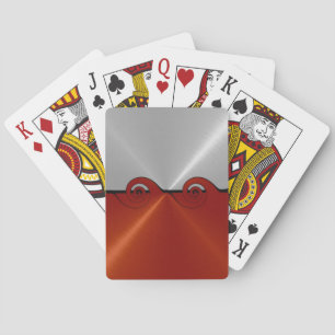 Silver Red Roestvrij metallisch snijpatroon 2 Speelkaarten
