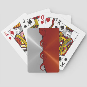 Silver Red Roestvrij metallisch snijpatroon Speelkaarten