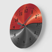Silver Red Roestvrij staal Metaal Kijk Grote Klok (Hoek)