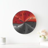 Silver Red Roestvrij staal Metaal Kijk Grote Klok (Huis)
