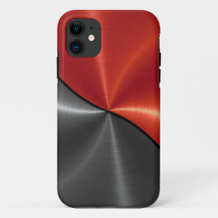 Silver Red Shiny Steel Metal 3 Case-Mate iPhone Case