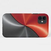 Silver Red Shiny Steel Metal Case-Mate iPhone Case (Achterkant (horizontaal))