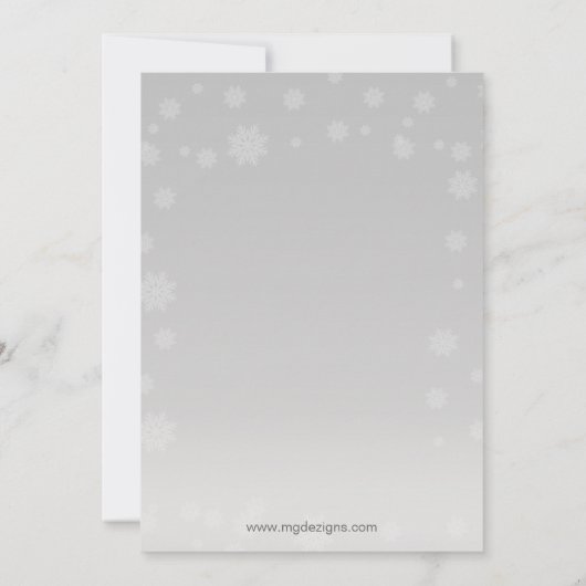 Silver Red Snewflakes Holiday Party Uitnodiging (Achterkant)